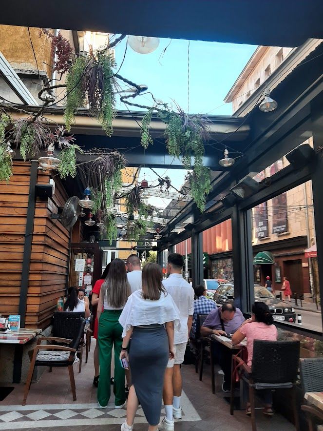 elegant people in a restaurant