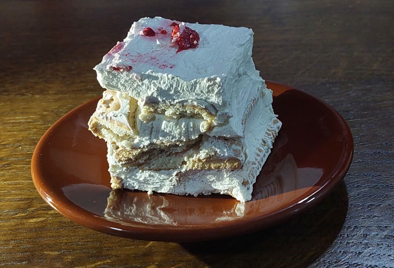 biscuit cake on a plate